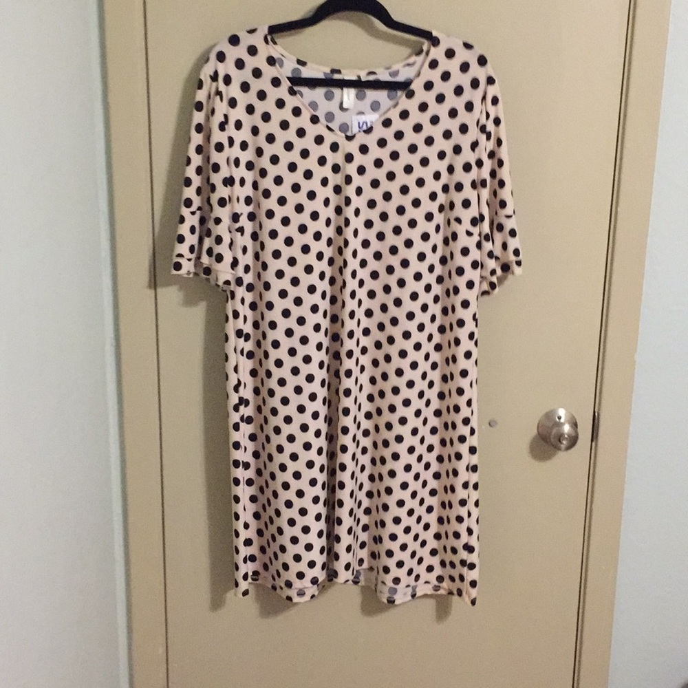 NWT Pink dress with black polka dots